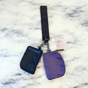 Lululemon athletica Navy & Deep Purple Dual Pouch Wristlet NWT